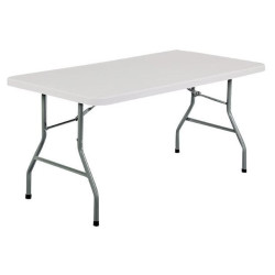 Masa pliabila 180 x 70 x 74 cm, portabila, structura metalica, blat din plastic rezistent, usor de transportat, alb