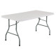 Masa pliabila 180 x 70 x 74 cm, portabila, structura metalica, blat din plastic rezistent, usor de transportat, alb