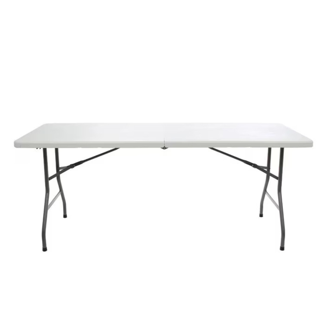 Masa pliabila 180 x 70 x 74 cm, portabila, structura metalica, blat din plastic rezistent, usor de transportat, alb