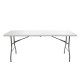 Masa pliabila 180 x 70 x 74 cm, portabila, structura metalica, blat din plastic rezistent, usor de transportat, alb