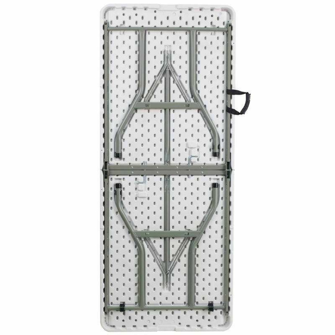 Masa pliabila 180 x 70 x 74 cm, portabila, structura metalica, blat din plastic rezistent, usor de transportat, alb
