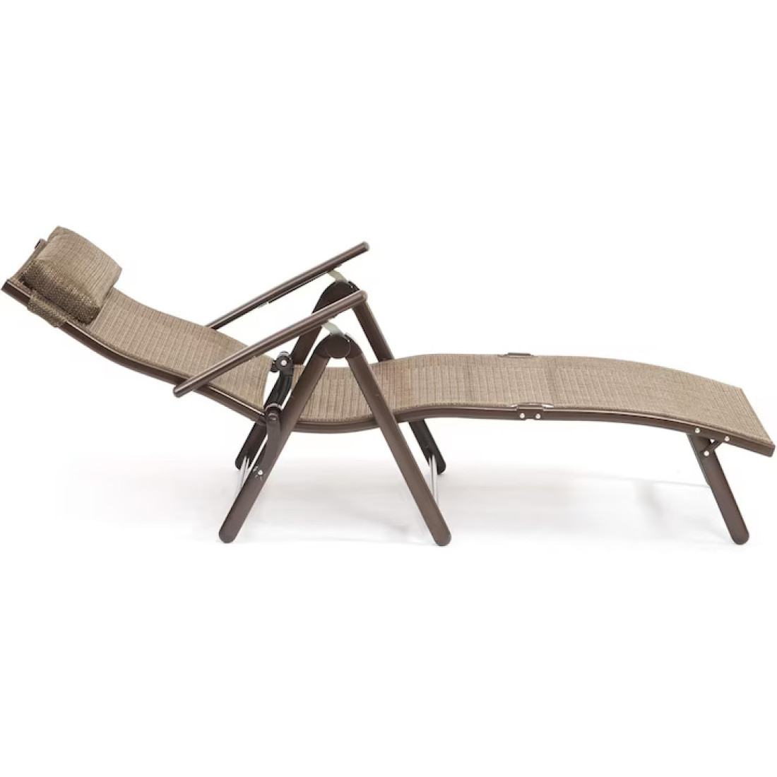 Sezlong pentru gradina/plaja pliabil, portabil, inaltime reglabila (54-90cm), maro