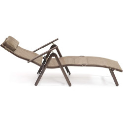 Sezlong pentru gradina/plaja pliabil, portabil, inaltime reglabila (54-90cm), maro Sezlong pentru gradina/plaja pliabil, portabil, inaltime reglabila (54-90cm), maro