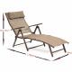 Sezlong pentru gradina/plaja pliabil, portabil, inaltime reglabila (54-90cm), maro