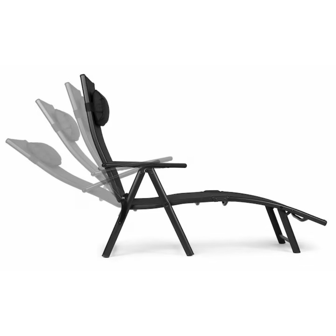 Sezlong pentru gradina/plaja pliabil, portabil, inaltime reglabila (54-90cm), negru Sezlong pentru gradina/plaja pliabil, portabil, inaltime reglabila (54-90cm), negru