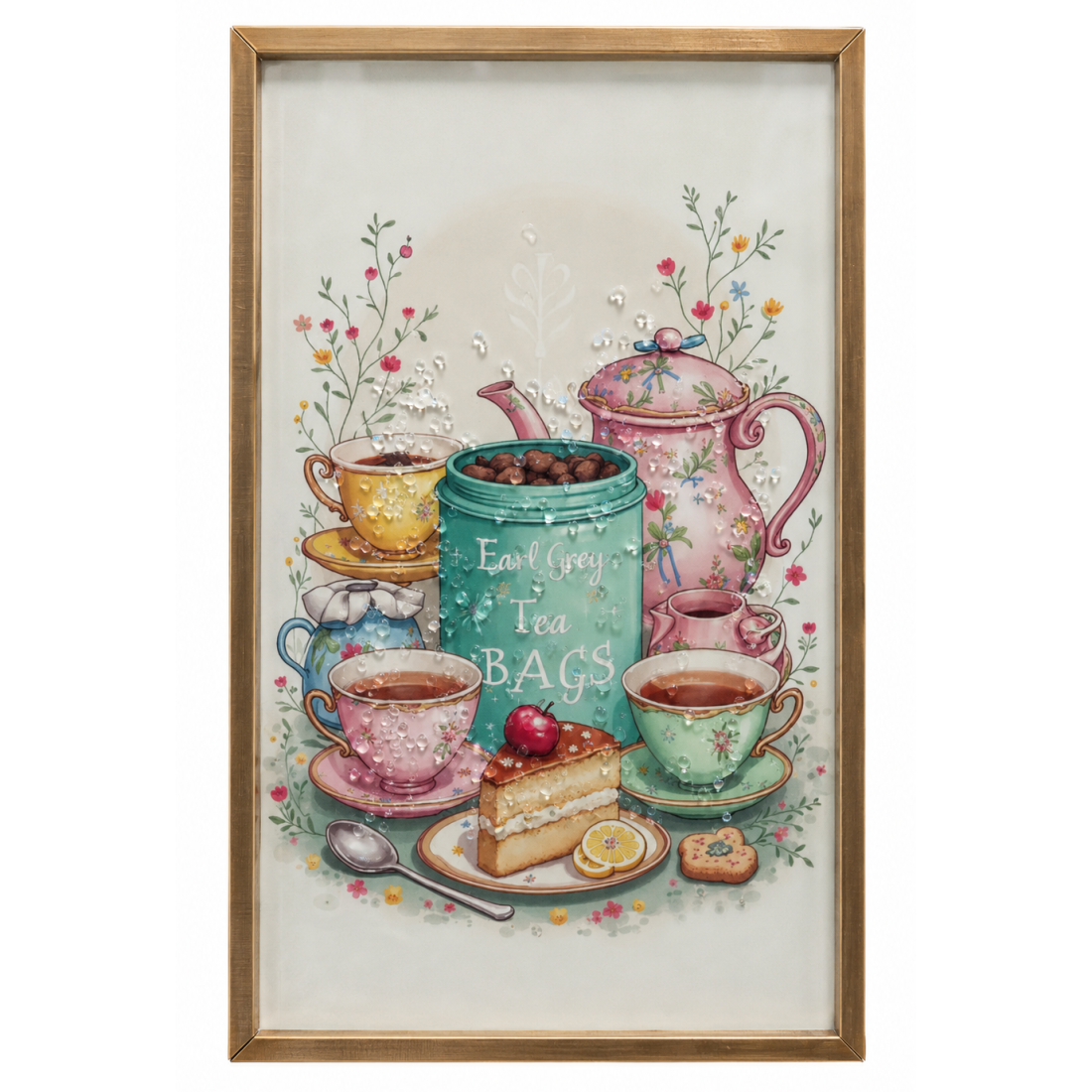 Tablou decorativ "Petrecere cu ceai", 20 x 40 cm