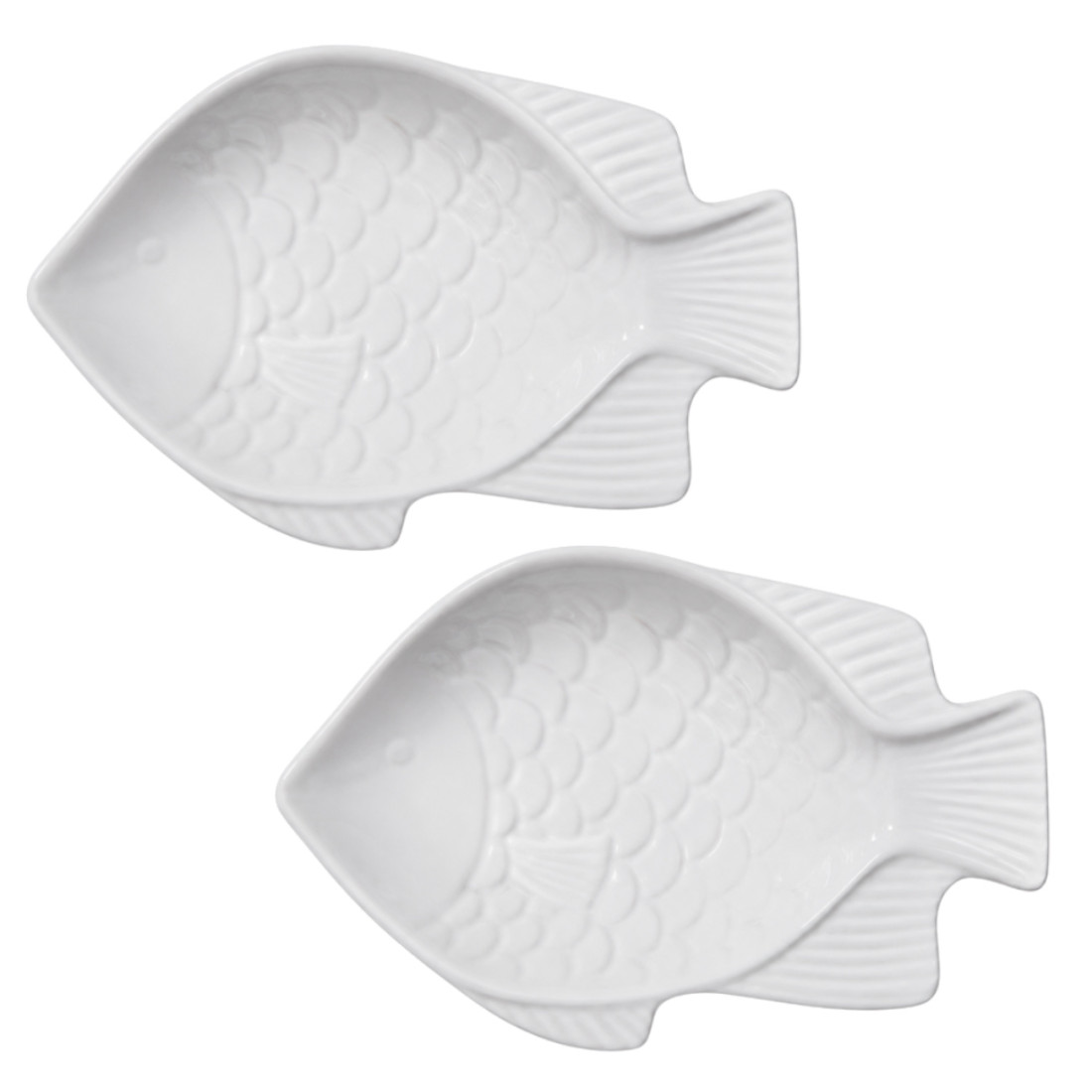 Set 2 farfurii pentru sos si condimente,forma peste, ceramica, 14 lungime, 10 latime, 3 cm inaltime , alb Set 2 farfurii pentru sos si condimente,forma peste, ceramica, 14 lungime, 10 latime, 3 cm inaltime , alb