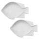 Set 2 farfurii pentru sos si condimente,forma peste, ceramica, 14 lungime, 10 latime, 3 cm inaltime , alb Set 2 farfurii pentru sos si condimente,forma peste, ceramica, 14 lungime, 10 latime, 3 cm inaltime , alb