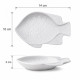 Set 2 farfurii pentru sos si condimente,forma peste, ceramica, 14 lungime, 10 latime, 3 cm inaltime , alb Set 2 farfurii pentru sos si condimente,forma peste, ceramica, 14 lungime, 10 latime, 3 cm inaltime , alb