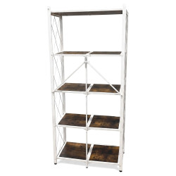 Raft de depozitare cu 5 polite, cadru metalic, design industrial, 73 x 34 x 159 cm Raft de depozitare cu 5 polite, cadru metalic, design industrial, 73 x 34 x 159 cm