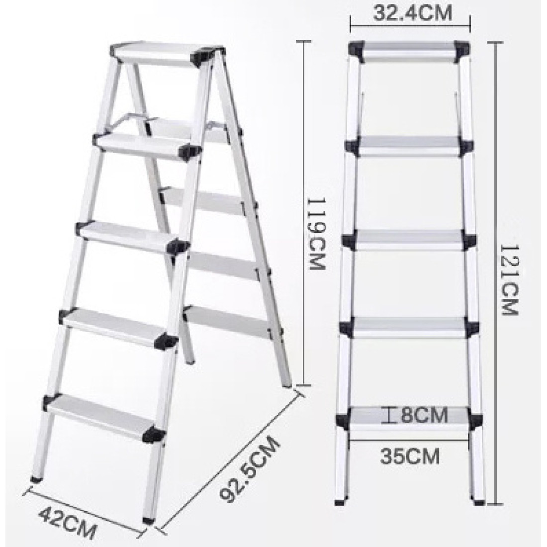 Scara dubla aluminiu cu 5 trepte Scara dubla aluminiu cu 5 trepte