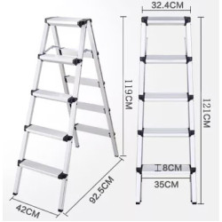 Scara dubla aluminiu cu 5 trepte