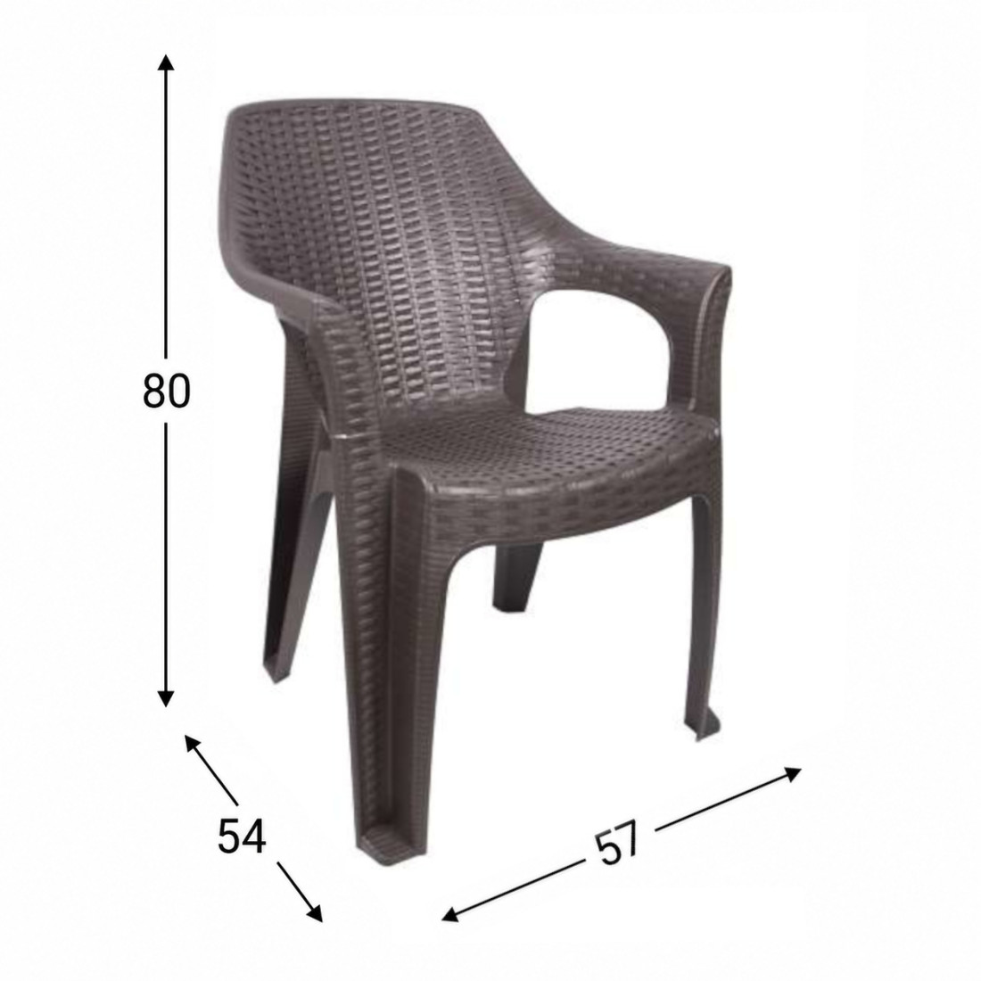  Scaun de gradina, dimensiuni 57 x 54 x 80 cm, plastic, maro