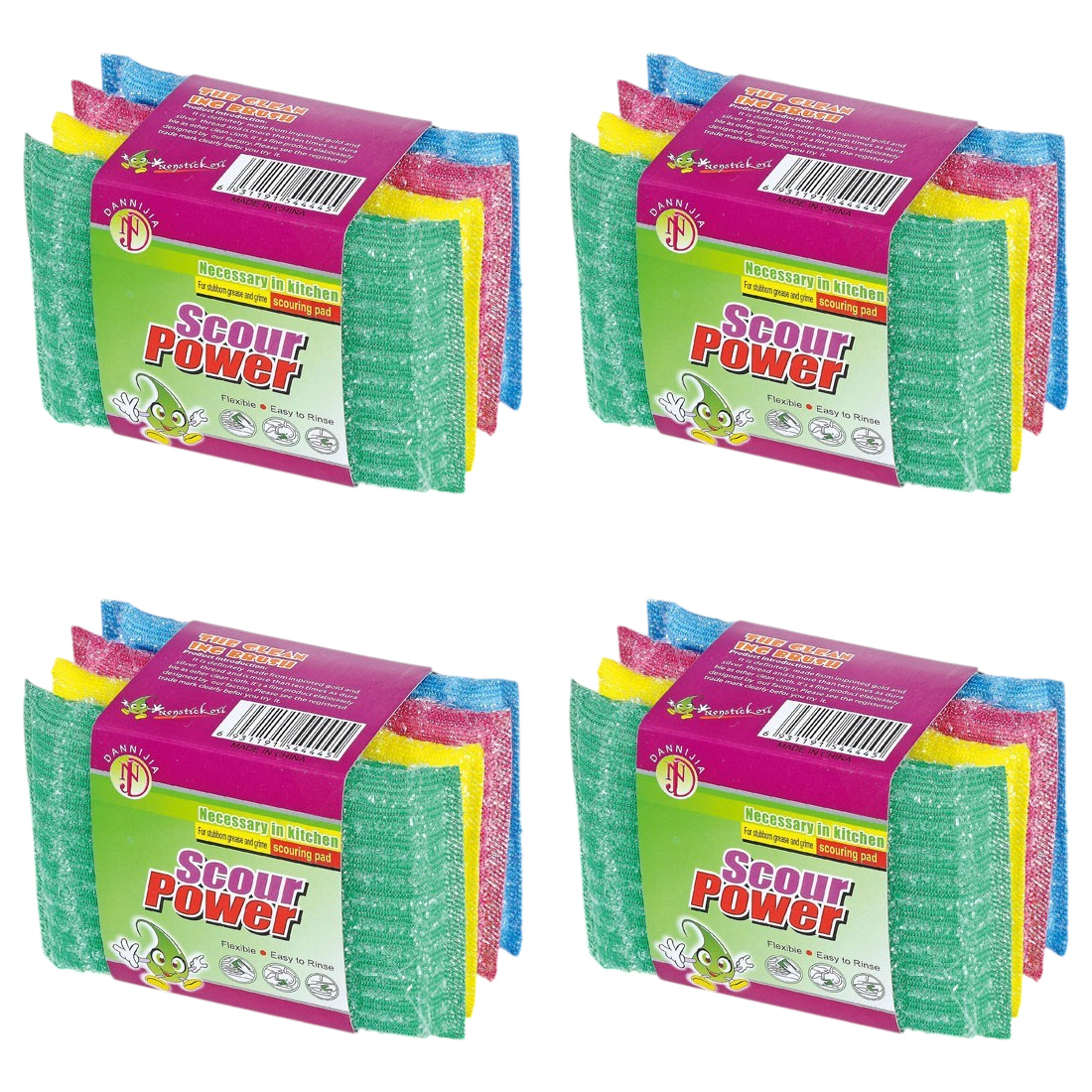 Set 12 Bureti Abrazivi pentru Curatare, 13 x 8.5 x 1.5 cm