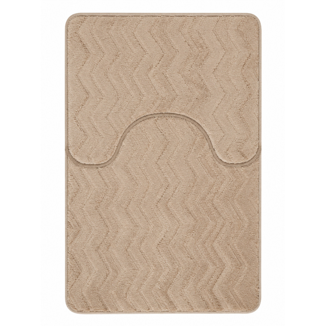 Set 2 covorase de baie pufoase din microfibra, antiderapante, 50 x 80 cm + 50 x 40 cm, model valuri, bej Set 2 covorase de baie pufoase din microfibra, antiderapante, 50 x 80 cm + 50 x 40 cm, model valuri, bej