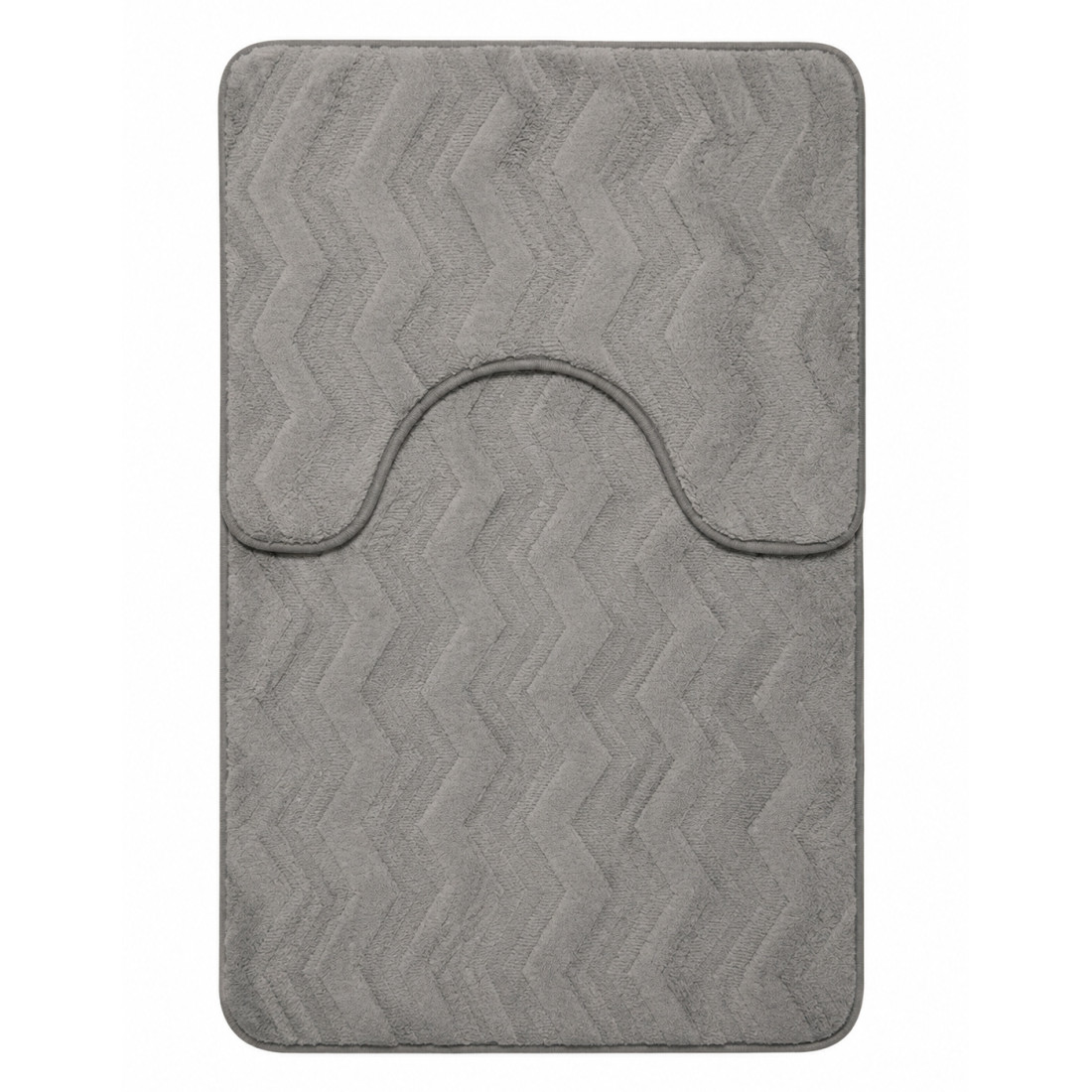 Set 2 covorase de baie pufoase din microfibra, antiderapante, 50 x 80 cm + 50 x 40 cm, model valuri, gri Set 2 covorase de baie pufoase din microfibra, antiderapante, 50 x 80 cm + 50 x 40 cm, model valuri, gri