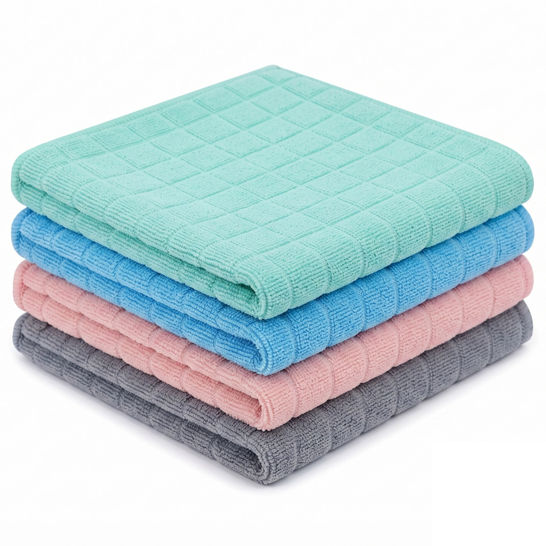 Set 4 Prosoape de Bucatarie din Microfibra, 30 x 40 cm, Multifunctionale, Super Absorbante, Uscare Rapida, Reutilizabile
