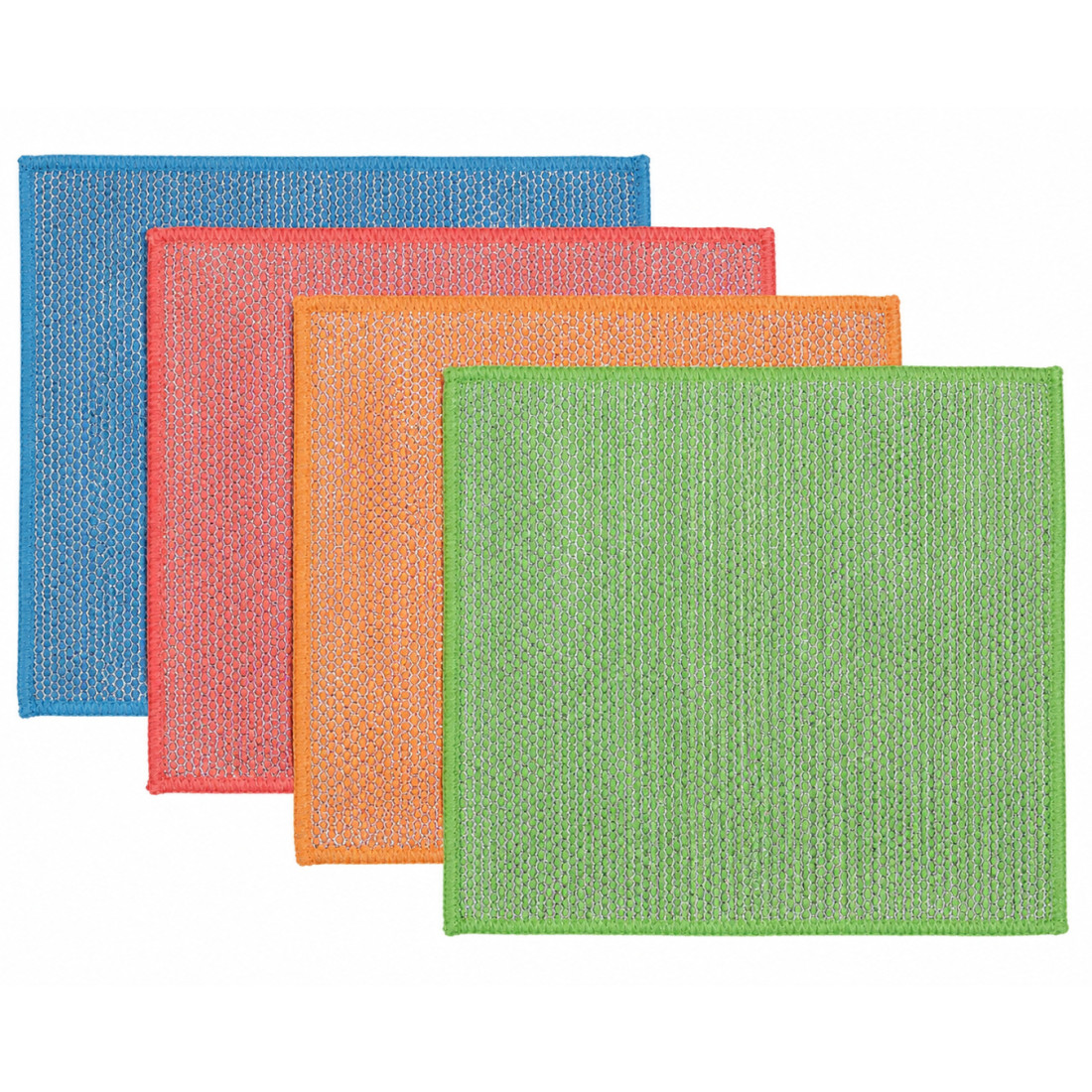 Set 4 prosoape textile pentru spalarea vaselor, microfibra, absorbante, tip plasa, 30 x 30 cm, reutilizabile, multicolore
