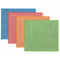 Set 4 prosoape textile pentru spalarea vaselor, microfibra, absorbante, tip plasa, 30 x 30 cm, reutilizabile, multicolore