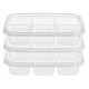 Set 3 caserole din plastic cu capac, 6 compartimente, pentru organizare si depozitare, 27 x 17 x 5.5 cm Set 3 caserole din plastic cu capac, 6 compartimente, pentru organizare si depozitare, 27 x 17 x 5.5 cm