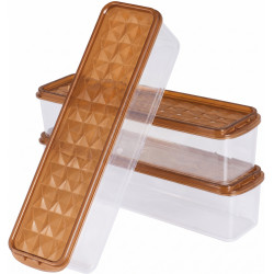 Set 3 caserole din plastic cu capac, 26 x 9.5 x 8.5 cm Set 3 caserole din plastic cu capac, 26 x 9.5 x 8.5 cm