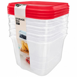 Set 3 caserole din plastic cu capac, 11.5 x 11.5 x 9 cm Set 3 caserole din plastic cu capac, 11.5 x 11.5 x 9 cm