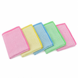 Set 5 lavere textile, microfibra, super absorbante, 35 x 35 cm, reutilizabile, multicolore