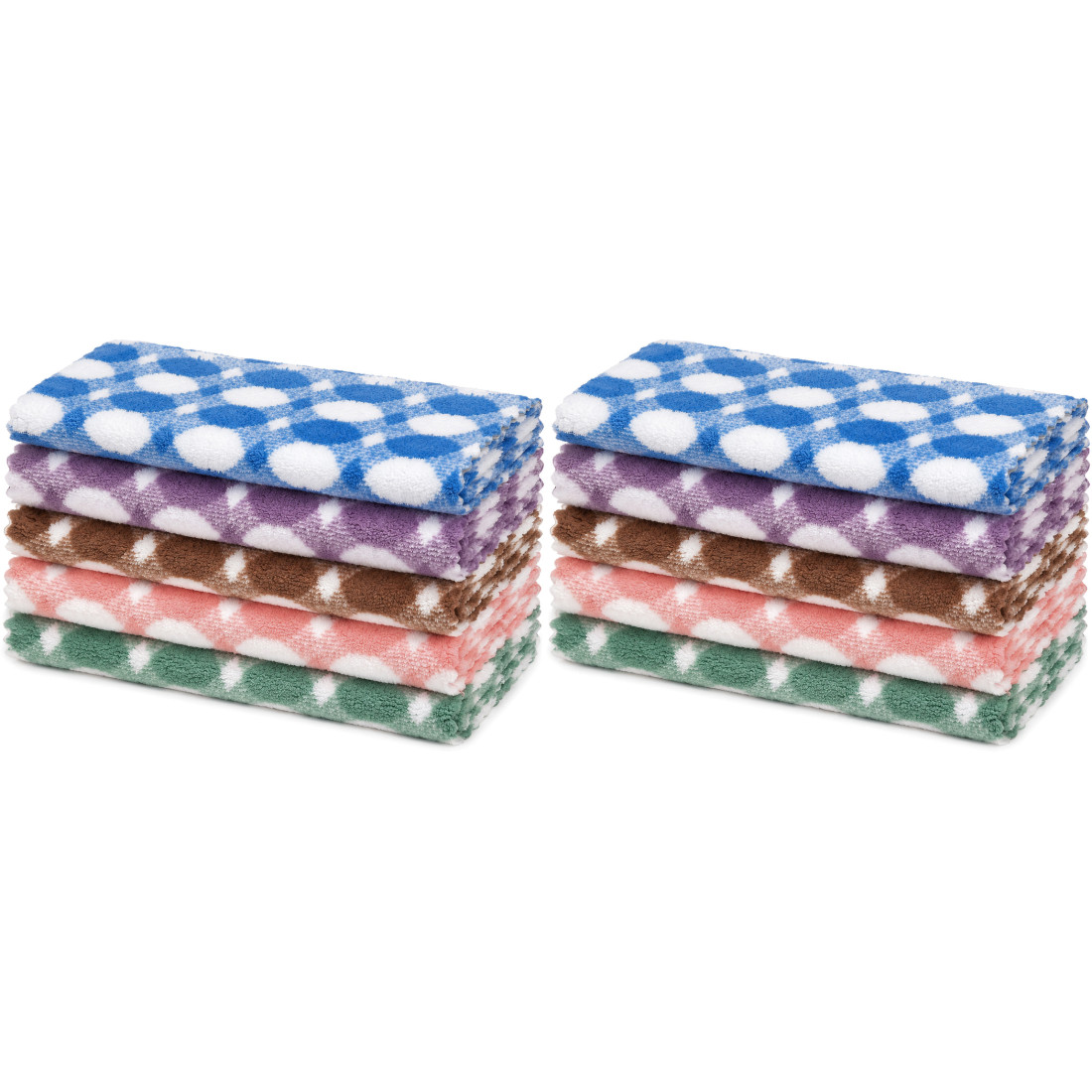 Set 10 Prosoape de Bucatarie din Microfibra, 30 x 30 cm, Multifunctionale, Super Absorbante, Uscare Rapida, Reutilizabile, Moi si Durabile, Cu Model, Multicolore Set 10 Prosoape de Bucatarie din Microfibra, 30 x 30 cm, Multifunctionale, Super Absorbante, Uscare Rapida, Reutilizabile, Moi si Durabile, Cu Model, Multicolore