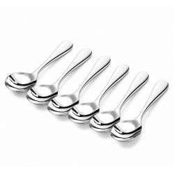 Set 6 lingurite rotunde, 11 cm, inox, design minimalist Set 6 lingurite rotunde, 11 cm, inox, design minimalist