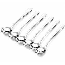 Set 6 lingurite rotunde, 11 cm, inox, design minimalist