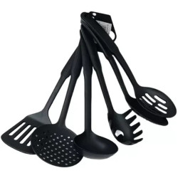 Set ustensile de bucatarie din nylon, 6 piese, negru Set ustensile de bucatarie din nylon, 6 piese, negru