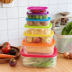 Set 7 caserole dreptunghiulare din plastic cu capace multicolore, 120ml+250ml+450ml+800ml+1250ml+2100ml+3400ml Set 7 caserole dreptunghiulare din plastic cu capace multicolore, 120ml+250ml+450ml+800ml+1250ml+2100ml+3400ml