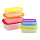 Set 7 caserole dreptunghiulare din plastic cu capace multicolore, 120ml+250ml+450ml+800ml+1250ml+2100ml+3400ml Set 7 caserole dreptunghiulare din plastic cu capace multicolore, 120ml+250ml+450ml+800ml+1250ml+2100ml+3400ml