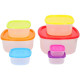 Set 7 caserole patrate din plastic cu capace multicolore, 100ml+180ml+350ml+700ml+1250ml+2100ml+3500ml Set 7 caserole patrate din plastic cu capace multicolore, 100ml+180ml+350ml+700ml+1250ml+2100ml+3500ml