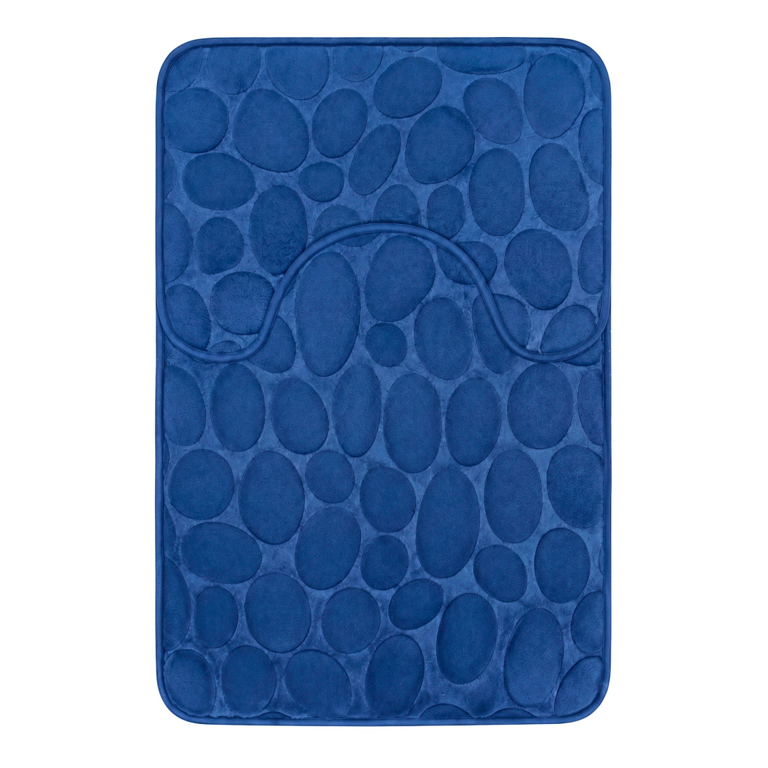 Set 2 covorase de baie pufoase din microfibra, model piatra in relief, antiderapante, 50 x 80 cm + 50 x 40 cm, albastru Set 2 covorase de baie pufoase din microfibra, model piatra in relief, antiderapante, 50 x 80 cm + 50 x 40 cm, albastru