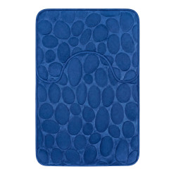Set 2 covorase de baie pufoase din microfibra, model piatra in relief, antiderapante, 50 x 80 cm + 50 x 40 cm, albastru Set 2 covorase de baie pufoase din microfibra, model piatra in relief, antiderapante, 50 x 80 cm + 50 x 40 cm, albastru