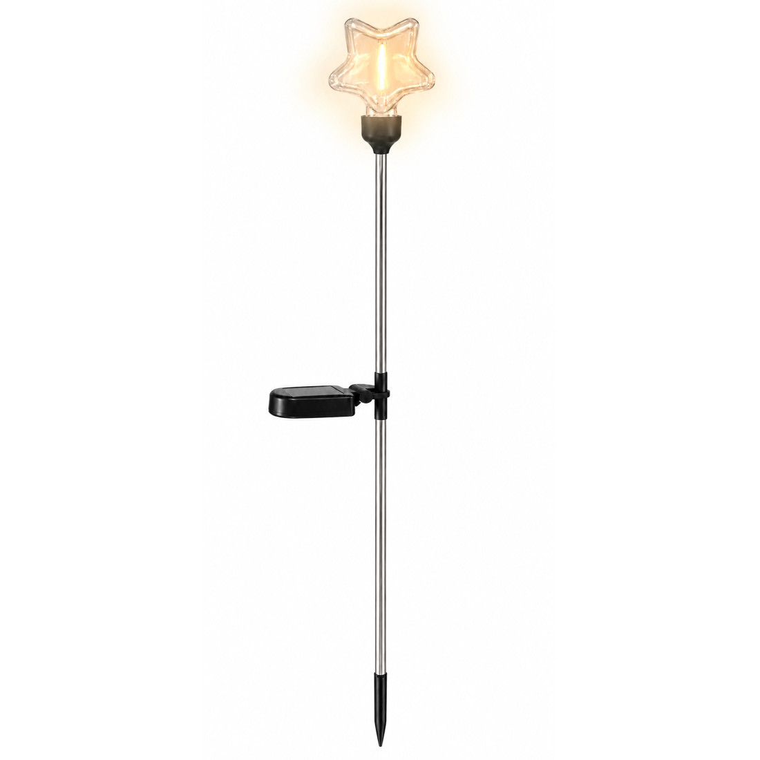 Set 2 lampi solare decorative pentru gradina, design bagheta magica cu stea, LED lumina calda, inaltime 70 cm, rezistente la intemperii Set 2 lampi solare decorative pentru gradina, design bagheta magica cu stea, LED lumina calda, inaltime 70 cm, rezistente la intemperii