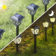 Set 2 lampi solare LED, lumina calda, rezistente la Intemperii, autonomie 8-10 ore, baterie reincarcabila, negru Set 2 lampi solare LED, lumina calda, rezistente la Intemperii, autonomie 8-10 ore, baterie reincarcabila, negru