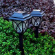 Set 2 lampi solare LED, lumina calda, rezistente la Intemperii, autonomie 8-10 ore, baterie reincarcabila, negru Set 2 lampi solare LED, lumina calda, rezistente la Intemperii, autonomie 8-10 ore, baterie reincarcabila, negru