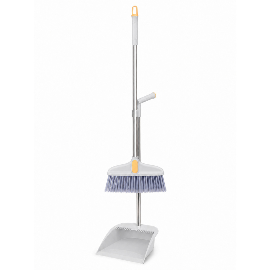 Set faras cu matura coada metalica, coada detasabila, faras cu dinti de pieptene pentru curatare matura, depozitare verticala, gri Set faras cu matura coada metalica, coada detasabila, faras cu dinti de pieptene pentru curatare matura, depozitare verticala, gri