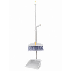 Set faras cu matura coada metalica, coada detasabila, faras cu dinti de pieptene pentru curatare matura, depozitare verticala, gri