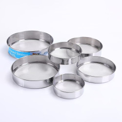 Set 6 site rotunde din inox pentru cernut faina, diametre 15, 17, 19, 20, 23 si 26 cm