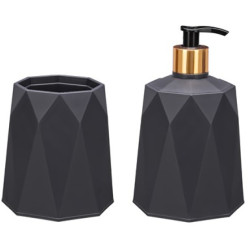 Set elegant pentru baie, dispenser sapun + suport periute Set elegant pentru baie, dispenser sapun + suport periute