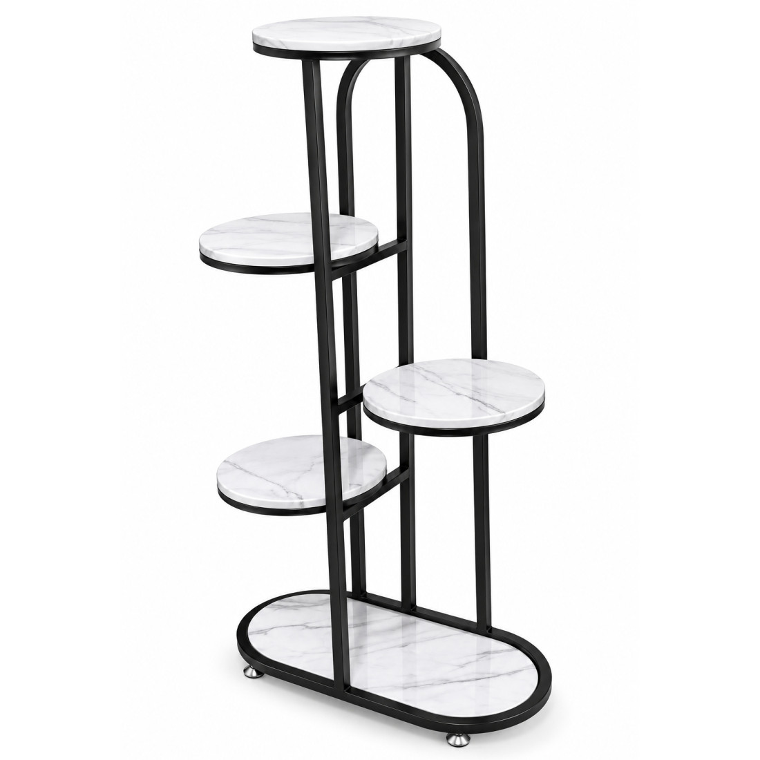 Suport pentru flori din metal cu 5 polite