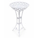 Suport ghiveci alb din metal cu frunze si flori, 37 x 32 x 76 cm
