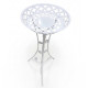 Suport ghiveci alb din metal cu frunze si flori, 37 x 32 x 76 cm