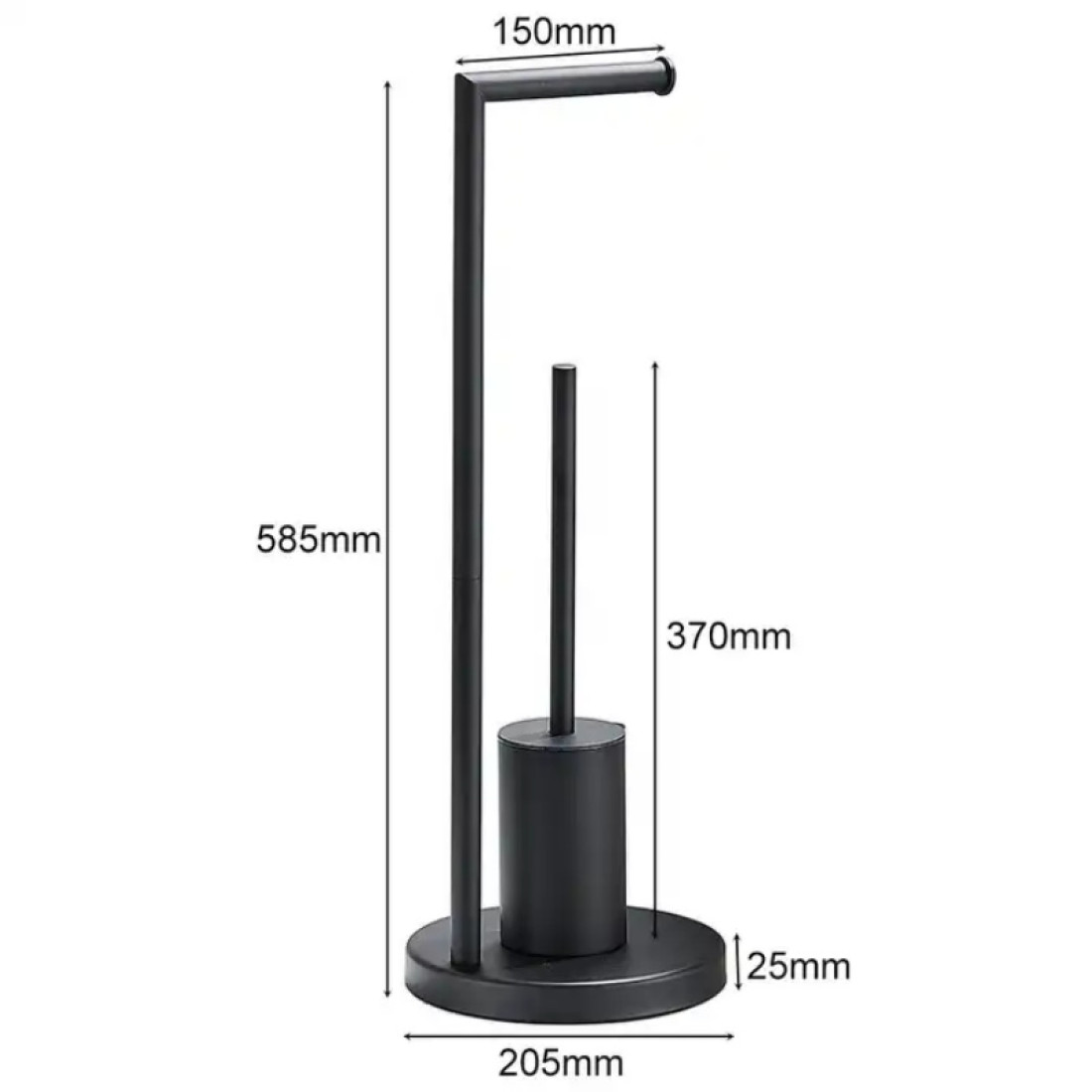 Suport multifunctional pentru hartie igienica si perie WC, negru, design modern, 24 x 64 cm Suport multifunctional pentru hartie igienica si perie WC, negru, design modern, 24 x 64 cm