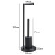 Suport multifunctional pentru hartie igienica si perie WC, negru, design modern, 24 x 64 cm Suport multifunctional pentru hartie igienica si perie WC, negru, design modern, 24 x 64 cm