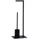 Suport multifunctional pentru hartie igienica si perie WC, negru, design modern, 24 x 64 cm Suport multifunctional pentru hartie igienica si perie WC, negru, design modern, 24 x 64 cm