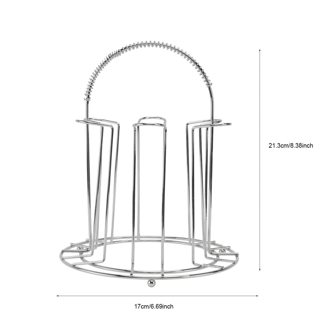 Suport pentru 6 pahare din otel inoxidabil, dimensiuni 17 x 17 x 21 cm, argintiu Suport pentru 6 pahare din otel inoxidabil, dimensiuni 17 x 17 x 21 cm, argintiu